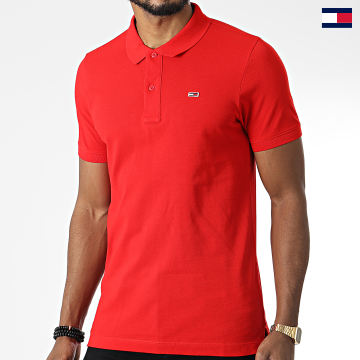 Tommy Jeans - Polo Manches Courtes Slim Placket 5940 Rouge