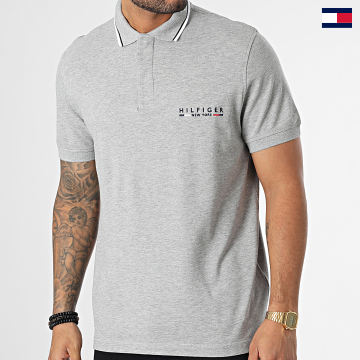 Tommy Hilfiger - Polo Manches Courtes Brand Love Logo 9525 Gris Chiné