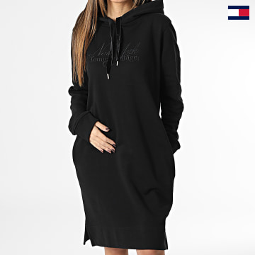 Tommy Hilfiger - Abito donna regolare con cappuccio in velluto 7100 nero