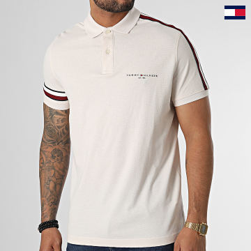 Tommy Hilfiger - Polo Manches Courtes A Bandes Global Stripe 9534 Beige