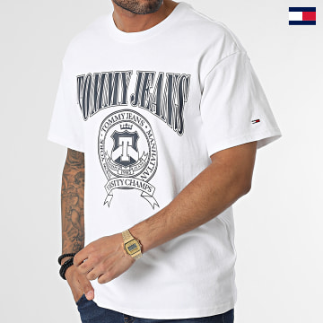Tommy Jeans - Tee Shirt Relaxed Varsity 5645 Blanc