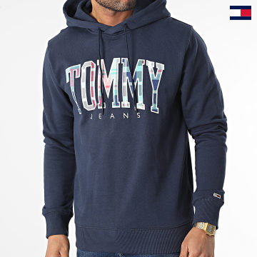 Tommy Jeans - Tommy 5696 Felpa con cappuccio regular tartan blu navy