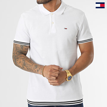 Tommy Jeans - Polo Manches Courtes Classic Tipping 6219 Blanc