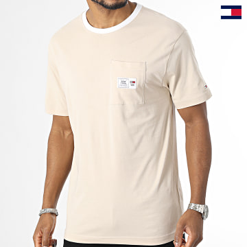 Tommy Jeans - Tee Shirt Poche Classic Label Ringe 6317 Beige