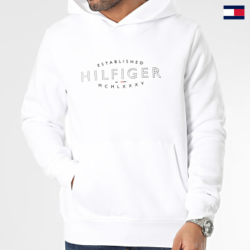 Tommy Hilfiger - Felpa con cappuccio Hilfiger Curve Logo 0013 Bianco
