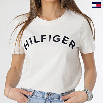 Tommy Hilfiger - Camiseta Hilfiger Varsity Regular Mujer 7864 Beige