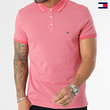 Tommy Hilfiger - Polo Manches Courtes Pretwist Mouline Tipped 0780 Rouge Chiné
