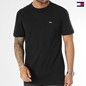 Tommy Jeans - Tee Shirt Classic Rib Detail Flag 6882 Noir