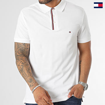 Tommy Hilfiger - Polo Manches Courtes Rwb Placket Tipping 1558 Blanc