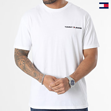 Tommy Jeans - Maglietta classica lineare 6878 bianco