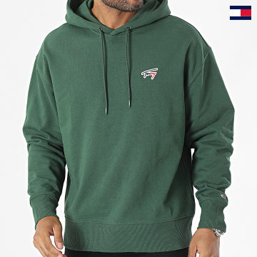 Tommy Jeans - Sudadera con capucha Relax Signature 6797 Verde