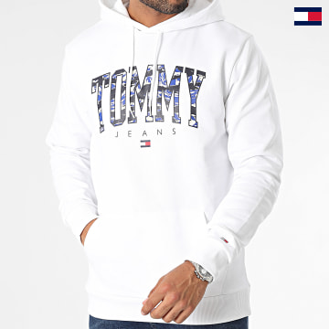 Tommy Jeans - Sweat Capuche Camo new Varsity 7810 Blanc