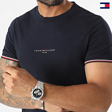 Tommy Hilfiger - Tee Shirt Slim Logo Tipped 2584 Bleu Marine