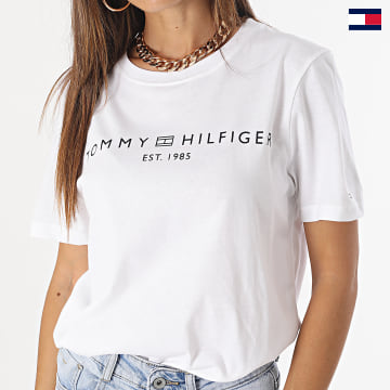 Tommy Hilfiger - Tee Shirt Femme Corp Logo 0276 Blanc