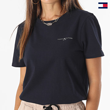 Tommy Hilfiger - Tee Shirt Femme Mini Corp 1985 7877 Bleu Marine