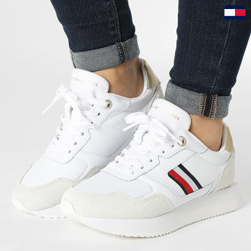 Tommy Hilfiger - Global Stripes Lifestyle Runner 7584 Blanco Zapatillas Mujer