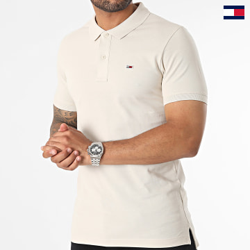 Tommy Jeans - Polo Manches Courtes Slim Placket 5940 Beige