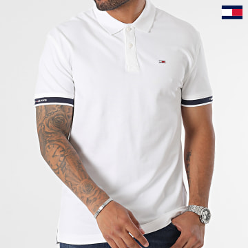 Tommy Jeans - Polo Manches Courtes Classic Linear 7282 Blanc