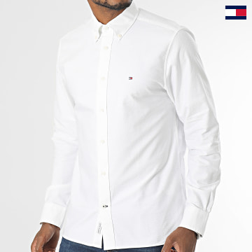 Tommy Hilfiger - Chemise Manches Longues Oxford Dobby 2868 Blanc