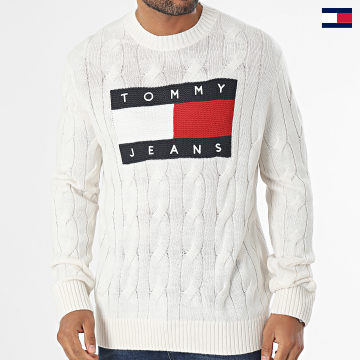 Tommy Jeans - Relax Flag Cable 7762 Maglione beige chiaro
