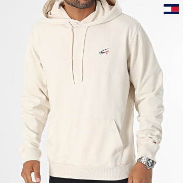 Tommy Jeans - Sudadera con capucha Regular Washed Signature 7912 Beige