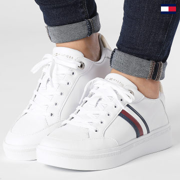 Tommy Hilfiger - Elevated Global Stripes Sneaker Zapatillas para mujer 7446 Blanco