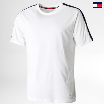 Tommy Hilfiger - Tee Shirt A Bandes Logo 3005 Blanc