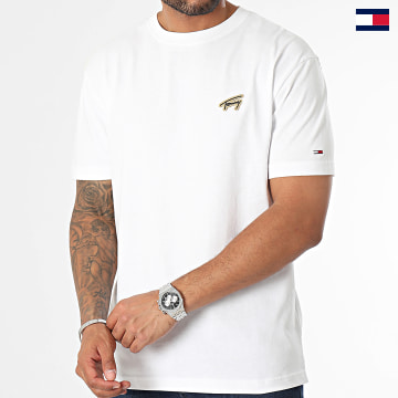 Tommy Jeans - Classic Gold Signature 7727 Tee Shirt in oro bianco