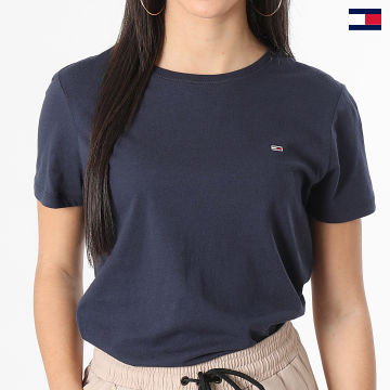 Tommy Jeans - Tee Shirt Col Rond Femme Soft Jersey 4616 Bleu Marine