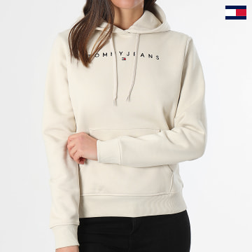 Tommy Jeans - Felpa con cappuccio lineare regolare da donna 7324 Beige