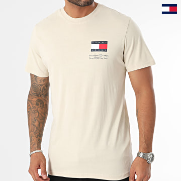 Tommy Jeans - Tee Shirt Slim Essential Flag 8263 Beige
