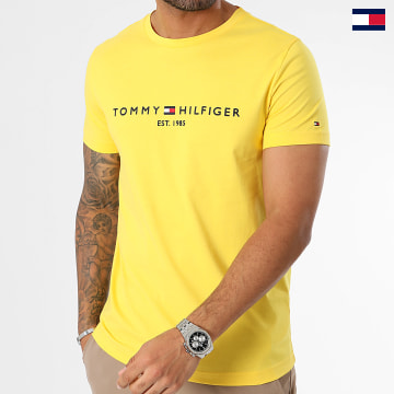 Tommy Hilfiger - Camiseta Slim Logo 1797 Amarillo