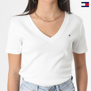 Tommy Hilfiger - Camiseta cuello pico mujer Cody 0584 Blanco