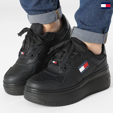 Tommy Jeans - Retro Sneakers Flatform Essential 2506 Triple Black Sneakers da donna
