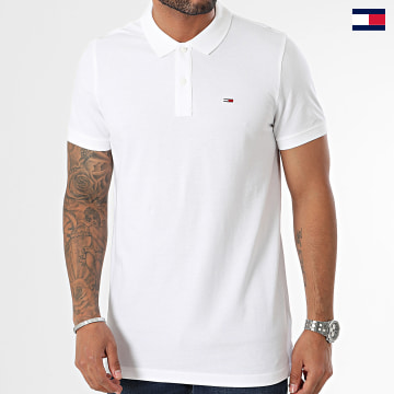 Tommy Jeans - Polo Manches Courtes Slim Placket 8312 Blanc