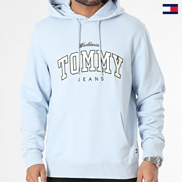 Tommy Jeans - Felpa con cappuccio Regular Varsity 8401 Azzurro