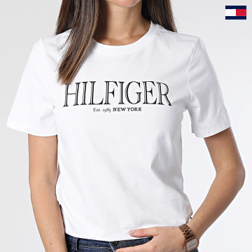 Tommy Hilfiger - Tee Shirt Col Rond Femme MDN Hilfiger 1043 Blanc