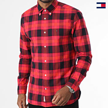 Tommy Hilfiger - Chemise Manches Longues A Carreaux Oxford Bold Check 3780 Rouge Rose