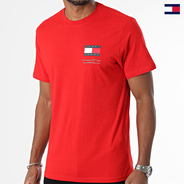Tommy Jeans - Tee Shirt Slim Essential Flag 8263 Rouge