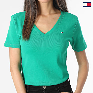 Tommy Hilfiger - Camiseta cuello pico mujer Cody 0584 Verde
