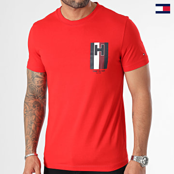 Tommy Hilfiger - Tee Shirt Slim Emblem 3687 Rouge
