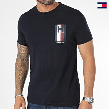 Tommy Hilfiger - Tee Shirt Slim Emblem 3687 Bleu Marine