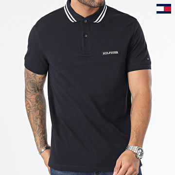 Tommy Hilfiger - Polo Manches Courtes Monotype Badge 3583 Bleu Marine