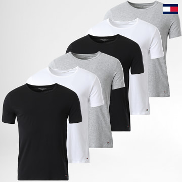 Tommy Hilfiger - Lot De 6 Tee Shirts Premium Essentials 3138 Blanc Noir Gris Chiné