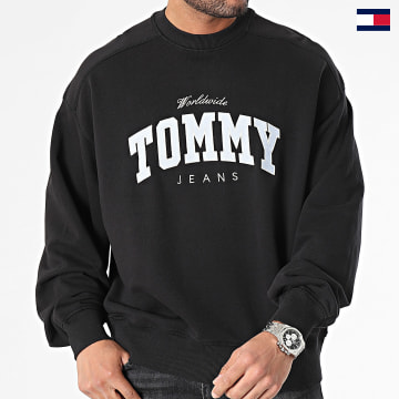 Tommy Jeans - Felpa girocollo Boxy Varsity 8386 Nero