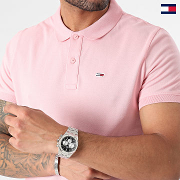 Tommy Jeans - Polo Manches Courtes Slim Placket 8312 Rose