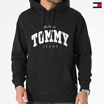 Tommy Jeans - Regular Varsity Hoodie 8401 Negro