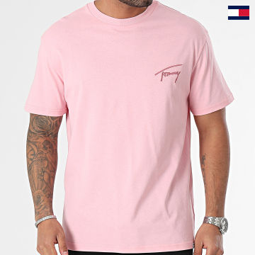 Tommy Jeans - Tee Shirt Col Rond Regular Signature 7994 Rose