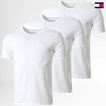 Tommy Hilfiger - Lote de 3 camisetas con cuello en V Premium Essentials 3137 Blanco