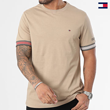 Tommy Hilfiger - Camiseta Regular Fit Flag Cuff 4430 Beige